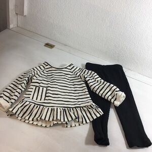 Focus Toddle 2 Pc Set Black n White Striped Size18 Months